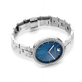 Buy Shop Swarovski Cosmopolitan Blue Dial Silver Steel Strap Watch for Women - 5517790 USA Online