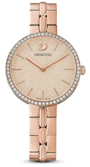 Buy Shop Swarovski Cosmopolitan Diamond Powder Gold Dial Rose Gold Steel Strap Watch for Women - 5517800 USA Online