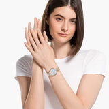 Buy Shop Swarovski Cosmopolitan Diamond Powder Silver Dial Rose Gold Steel Strap Watch for Women - 5517803 USA Online