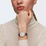 Buy Shop Swarovski Cosmopolitan Diamond Powder Silver Dial Rose Gold Steel Strap Watch for Women - 5517803 USA Online