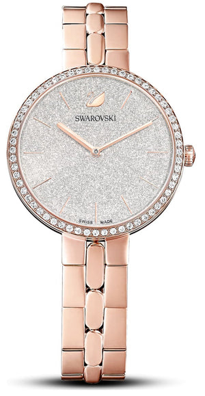 Buy Shop Swarovski Cosmopolitan Diamond Powder Silver Dial Rose Gold Steel Strap Watch for Women - 5517803 USA Online