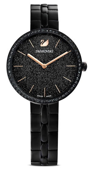 Buy Shop Swarovski Cosmopolitan PVD Black Dial Black Steel Strap Watch for Women - 5547646 USA Online