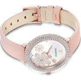 Buy Shop Swarovski Crystal Frost White Dial Pink Leather Strap Watch for Women - 5519223 USA Online