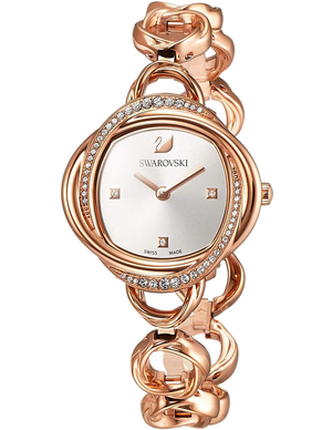 Buy Shop Swarovski Crystal Flower Silver Dial Rose Gold Steel Strap Watch for Women - 5547626 USA Online