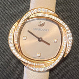 Buy Shop Swarovski Crystal Flower Grey Dial Grey Leather Strap Watch for for Women - 5552424 USA Online