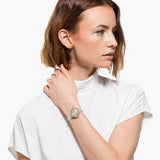 Buy Shop Swarovski Crystal Flower Grey Dial Grey Leather Strap Watch for for Women - 5552424 USA Online