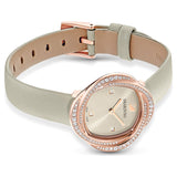 Buy Shop Swarovski Crystal Flower Grey Dial Grey Leather Strap Watch for for Women - 5552424 USA Online