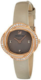 Buy Shop Swarovski Crystal Flower Grey Dial Grey Leather Strap Watch for for Women - 5552424 USA Online