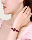 Buy Shop Swarovski Crystal Flower Red Dial Red Leather Strap Watch for Women - 5552780 USA Online