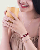 Buy Shop Swarovski Crystal Flower Red Dial Red Leather Strap Watch for Women - 5552780 USA Online