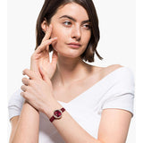 Buy Shop Swarovski Crystal Flower Red Dial Red Leather Strap Watch for Women - 5552780 USA Online