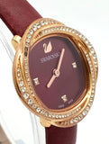 Buy Shop Swarovski Crystal Flower Red Dial Red Leather Strap Watch for Women - 5552780 USA Online