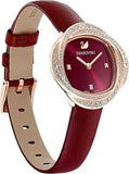 Buy Shop Swarovski Crystal Flower Red Dial Red Leather Strap Watch for Women - 5552780 USA Online