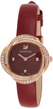 Buy Shop Swarovski Crystal Flower Red Dial Red Leather Strap Watch for Women - 5552780 USA Online