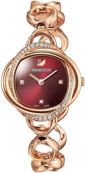 Buy Shop Swarovski Crystal Flower Red Dial Rose Gold Steel Strap Watch for Women - 5552783 USA Online