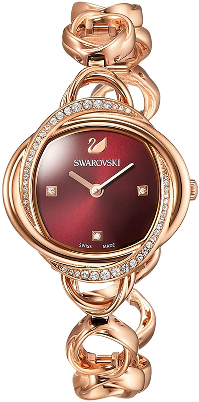 Buy Shop Swarovski Crystal Flower Red Dial Rose Gold Steel Strap Watch for Women - 5552783 USA Online