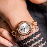 Buy Shop Swarovski Crystal Flower Silver Dial Rose Gold Steel Strap Watch for Women - 5547626 USA Online
