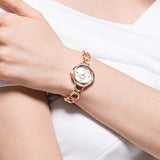 Buy Shop Swarovski Crystal Flower Silver Dial Rose Gold Steel Strap Watch for Women - 5547626 USA Online