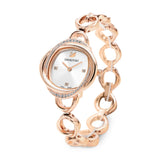 Buy Shop Swarovski Crystal Flower Silver Dial Rose Gold Steel Strap Watch for Women - 5547626 USA Online