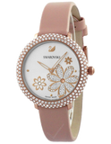Buy Shop Swarovski Crystal Frost White Dial Pink Leather Strap Watch for Women - 5519223 USA Online