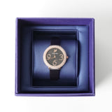 Buy Shop Swarovski Crystal Frost Black Dial Black Leather Strap Watch for Women - 5484058 USA Online