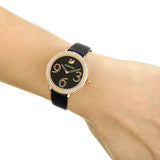 Buy Shop Swarovski Crystal Frost Black Dial Black Leather Strap Watch for Women - 5484058 USA Online