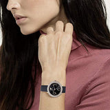 Buy Shop Swarovski Crystal Frost Black Dial Black Leather Strap Watch for Women - 5484058 USA Online
