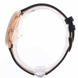 Buy Shop Swarovski Crystal Frost Black Dial Black Leather Strap Watch for Women - 5484058 USA Online
