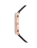 Buy Shop Swarovski Crystal Frost Black Dial Black Leather Strap Watch for Women - 5484058 USA Online