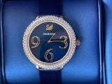 Buy Shop Swarovski Crystal Frost Blue Dial Blue Leather Strap Watch for Women - 5484061 USA Online