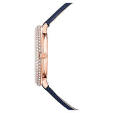 Buy Shop Swarovski Crystal Frost Blue Dial Blue Leather Strap Watch for Women - 5484061 USA Online