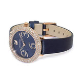 Buy Shop Swarovski Crystal Frost Blue Dial Blue Leather Strap Watch for Women - 5484061 USA Online