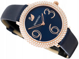 Buy Shop Swarovski Crystal Frost Blue Dial Blue Leather Strap Watch for Women - 5484061 USA Online