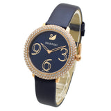 Buy Shop Swarovski Crystal Frost Blue Dial Blue Leather Strap Watch for Women - 5484061 USA Online