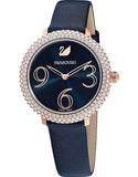 Buy Shop Swarovski Crystal Frost Blue Dial Blue Leather Strap Watch for Women - 5484061 USA Online