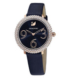 Buy Shop Swarovski Crystal Frost Blue Dial Blue Leather Strap Watch for Women - 5484061 USA Online