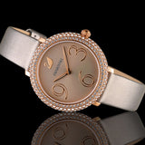 Buy Shop Swarovski Crystal Frost Grey Dial Grey Leather Strap Watch for Women - 5484067 USA Online