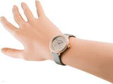 Buy Shop Swarovski Crystal Frost Grey Dial Grey Leather Strap Watch for Women - 5484067 USA Online