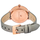 Buy Shop Swarovski Crystal Frost Grey Dial Grey Leather Strap Watch for Women - 5484067 USA Online