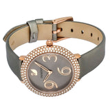 Buy Shop Swarovski Crystal Frost Grey Dial Grey Leather Strap Watch for Women - 5484067 USA Online