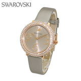 Buy Shop Swarovski Crystal Frost Grey Dial Grey Leather Strap Watch for Women - 5484067 USA Online