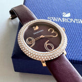 Buy Shop Swarovski Crystal Frost Red Dial Red Leather Strap Watch for Women - 5484064 USA Online