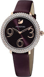 Buy Shop Swarovski Crystal Frost Red Dial Red Leather Strap Watch for Women - 5484064 USA Online