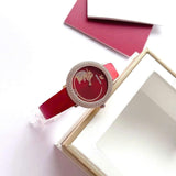 Buy Shop Swarovski Crystal Frost Red Dial Red Leather Strap Watch for Women - 5519226 USA Online