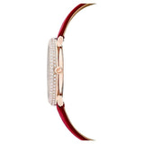 Buy Shop Swarovski Crystal Frost Red Dial Red Leather Strap Watch for Women - 5519226 USA Online