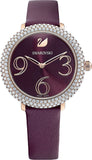 Swarovski Crystal Frost Red Dial Red Leather Strap Watch for Women - 5484064