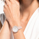 Buy Shop Swarovski Crystal Frost White Dial Pink Leather Strap Watch for Women - 5519223 USA Online