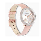 Buy Shop Swarovski Crystal Frost White Dial Pink Leather Strap Watch for Women - 5519223 USA Online