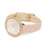 Buy Shop Swarovski Crystal Frost White Dial Pink Leather Strap Watch for Women - 5519223 USA Online