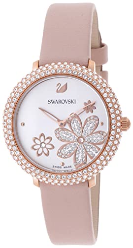 Buy Shop Swarovski Crystal Frost White Dial Pink Leather Strap Watch for Women - 5519223 USA Online